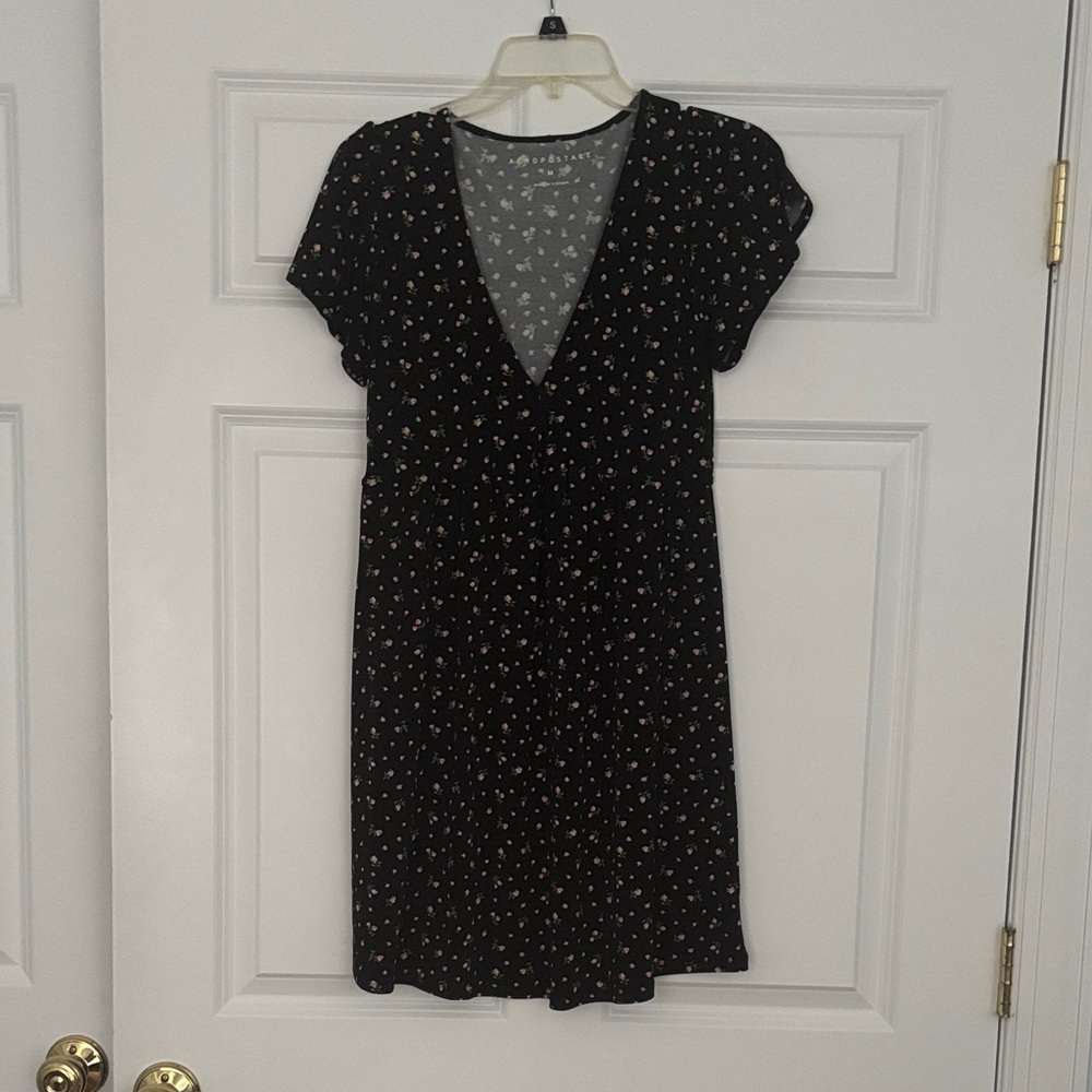 Aeropostale Black Mini Dress with Floral Print